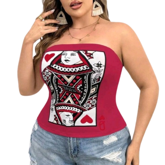 QUEEN OF HEARTS ♡ SEXY ♡ BANDEAU TOP ♡ 22w ♡ NWT - Picture 4 of 7